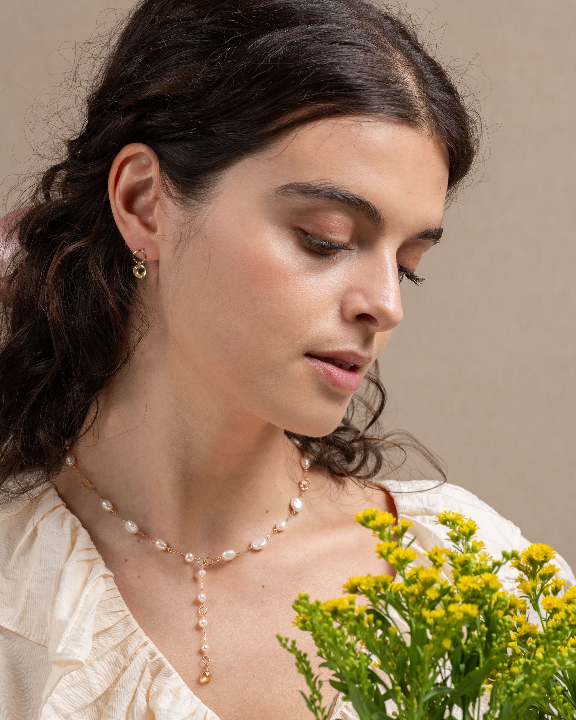 Lueur no. 14 | Faceted Citrine & Pearl Necklace