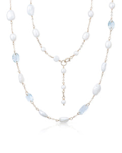 Lueur no. 17 | Faceted Green Amethyst & Pearl Necklace