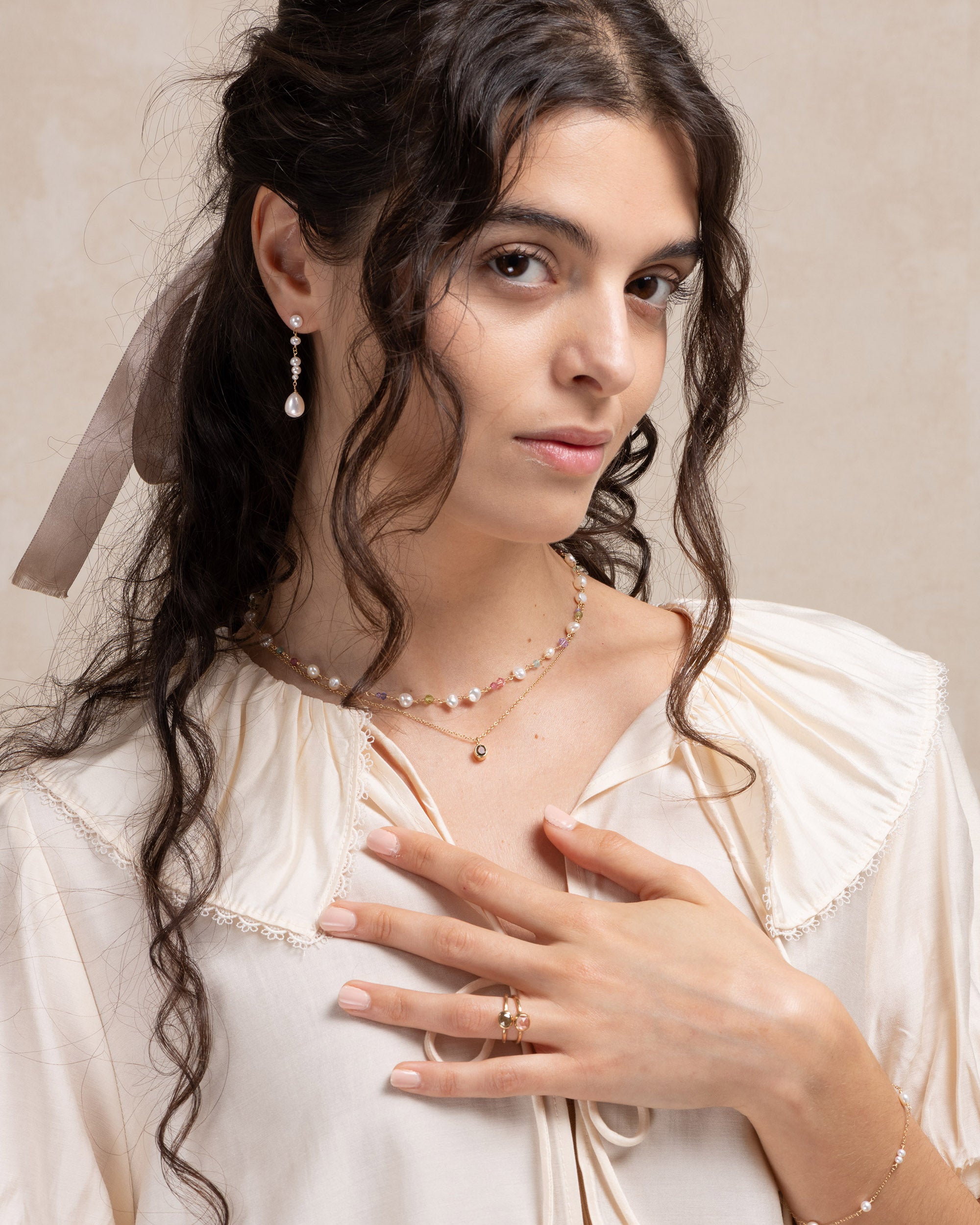 Jardin no. 12 | Multi Gemstone, Pearl and Swarovski Necklace
