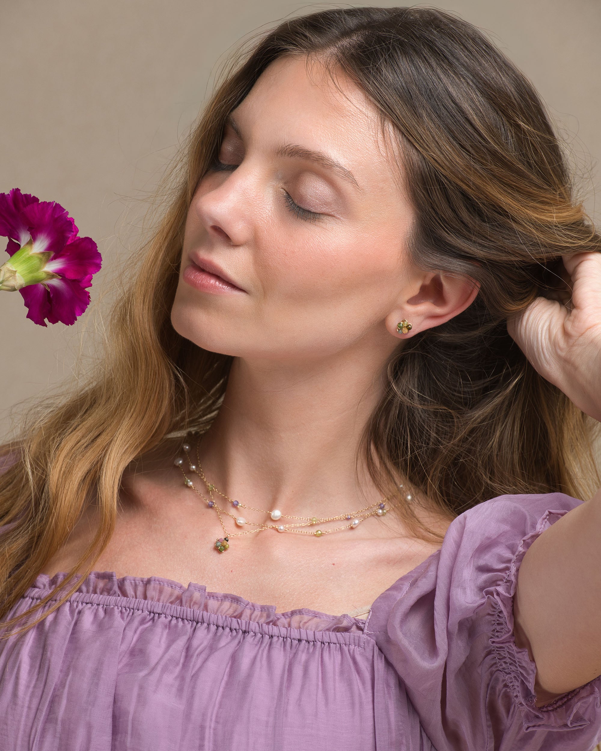 Jardin no. 29 | Tourmaline Flower Pendant