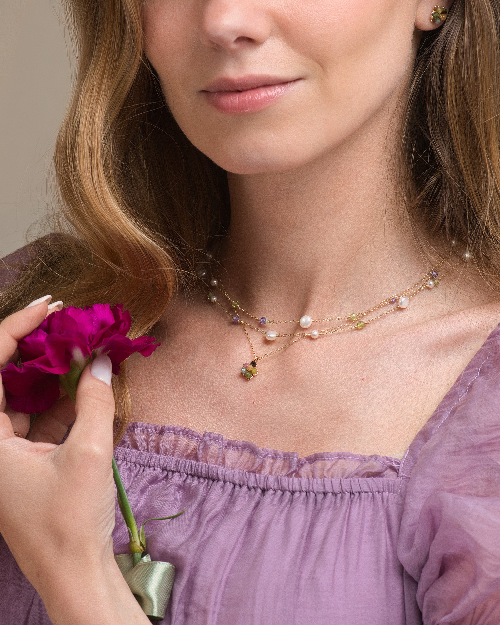 Jardin no. 29 | Tourmaline Flower Pendant