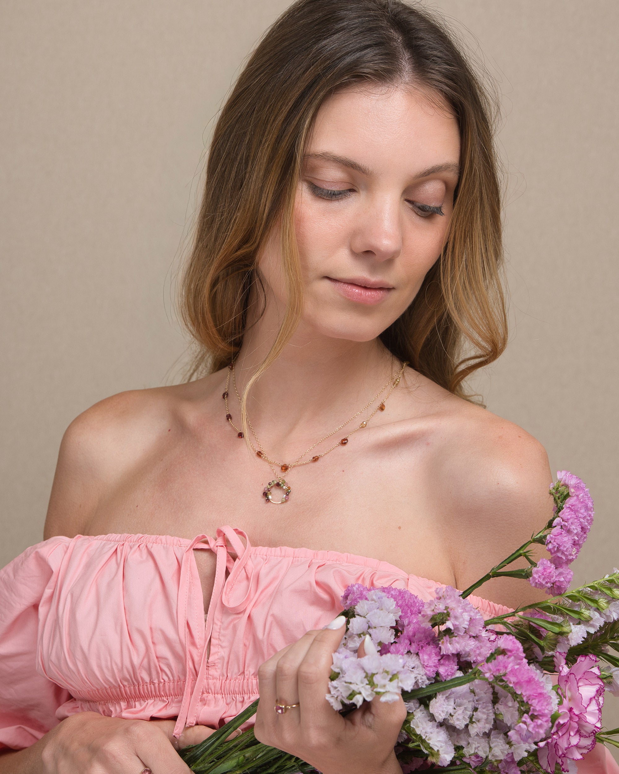 Jardin no. 17 | Tourmaline, Peridot & Garnet Pendant