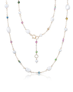 Jardin no. 1 | Keshi Pearl & Tourmaline Chain Necklace