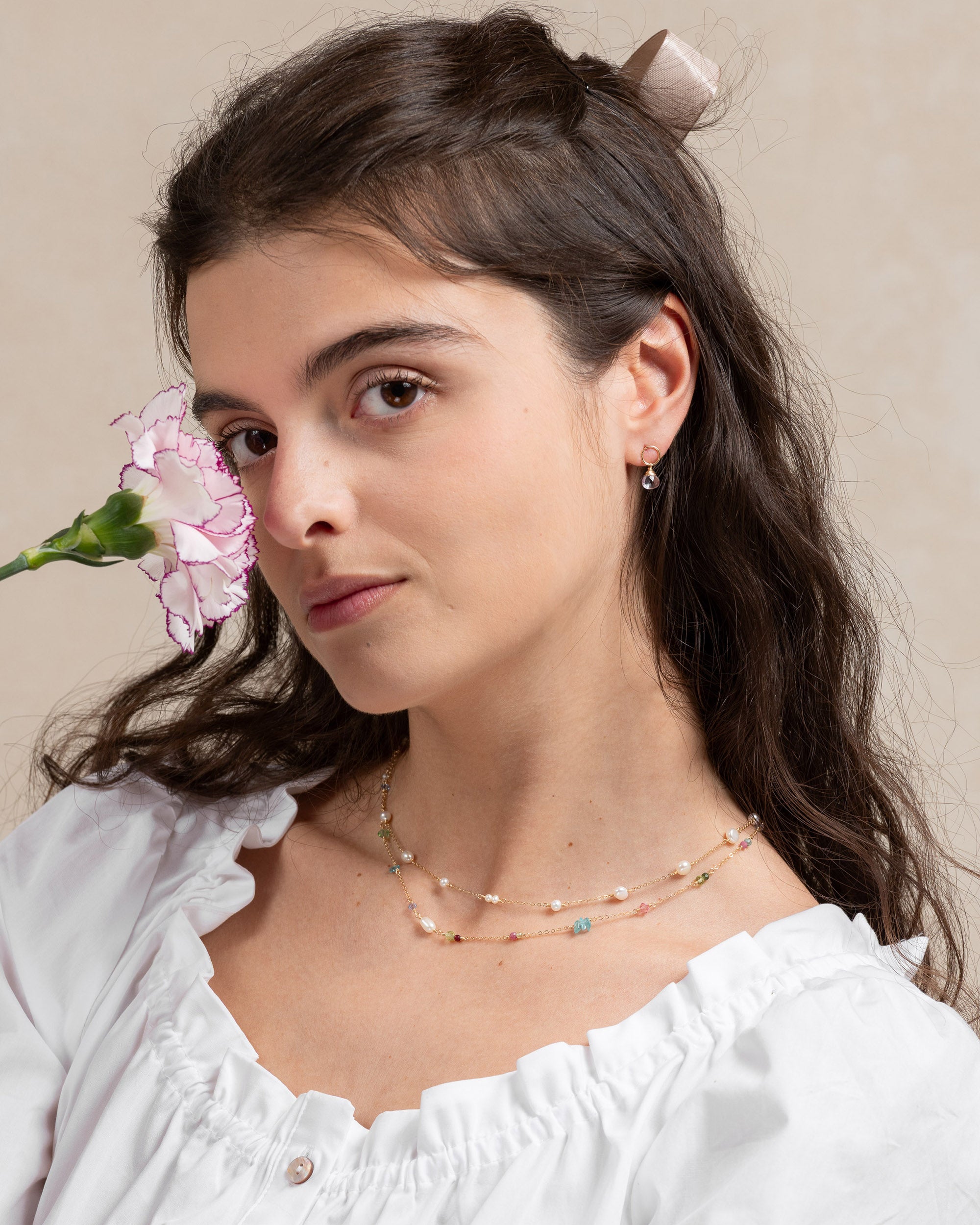 Jardin no. 14 | Multi Pearl, Swarovski & Gemstone Necklace