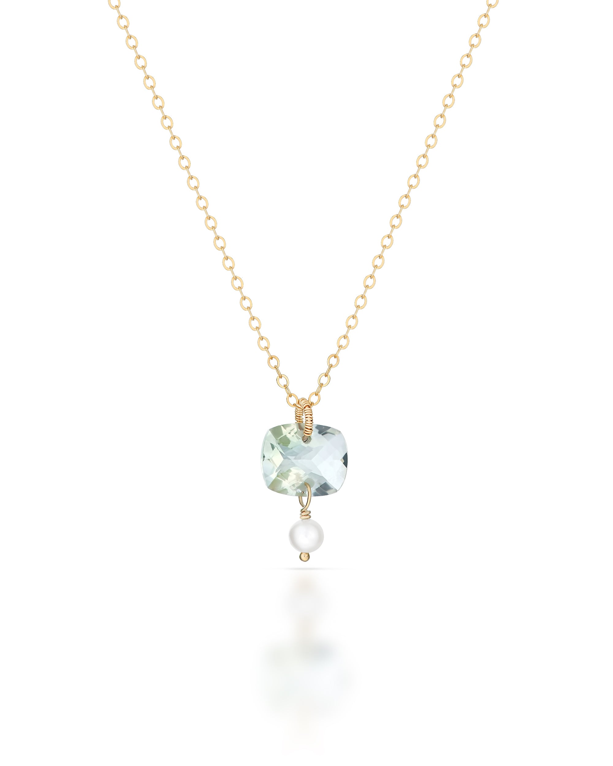Héritage no. 7 | Green Amethyst & Pearl Pendant