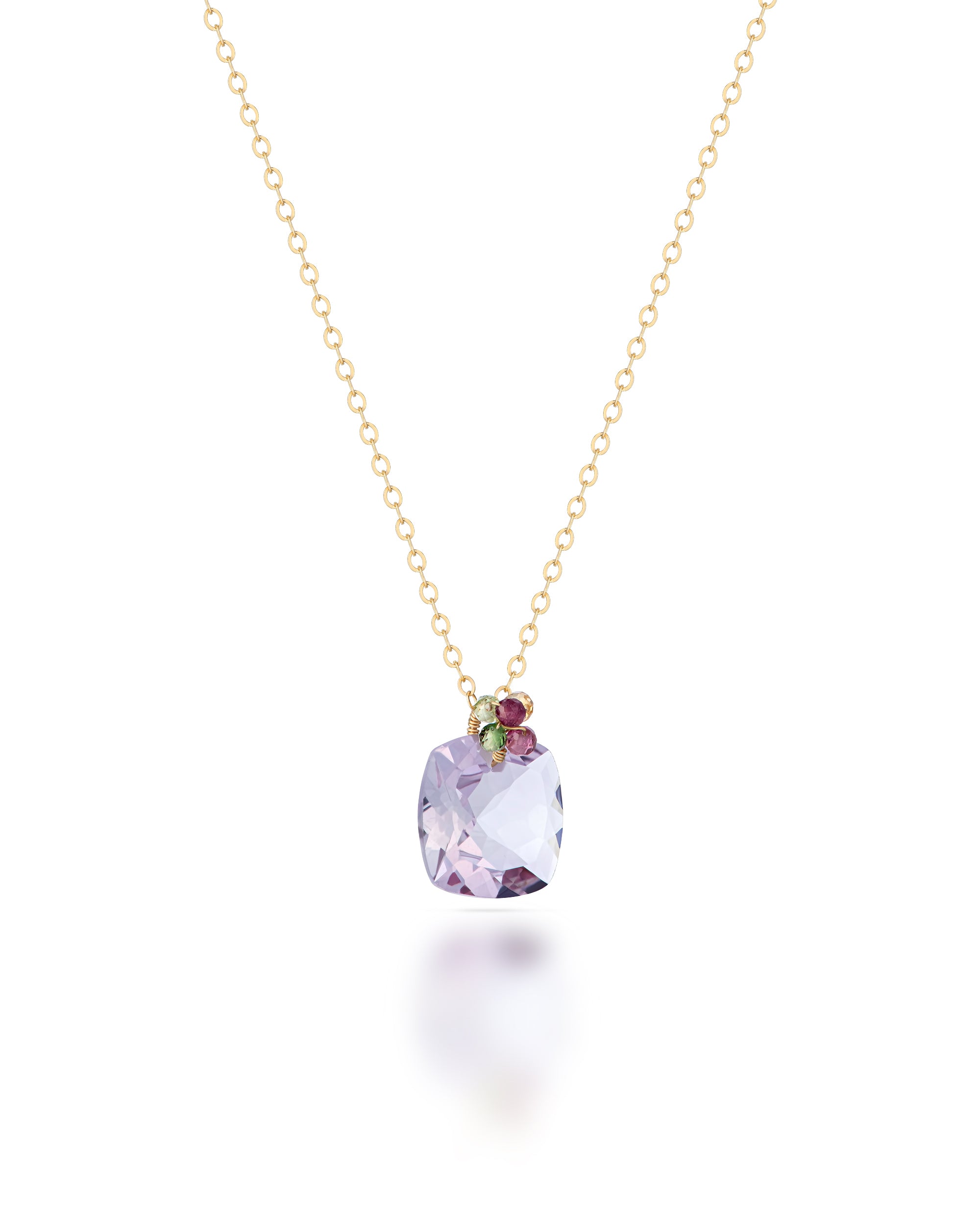 Jardin no. 21 | Pink Amethyst & Tourmaline Pendant