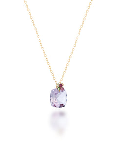 Jardin no. 21 | Pink Amethyst & Tourmaline Pendant
