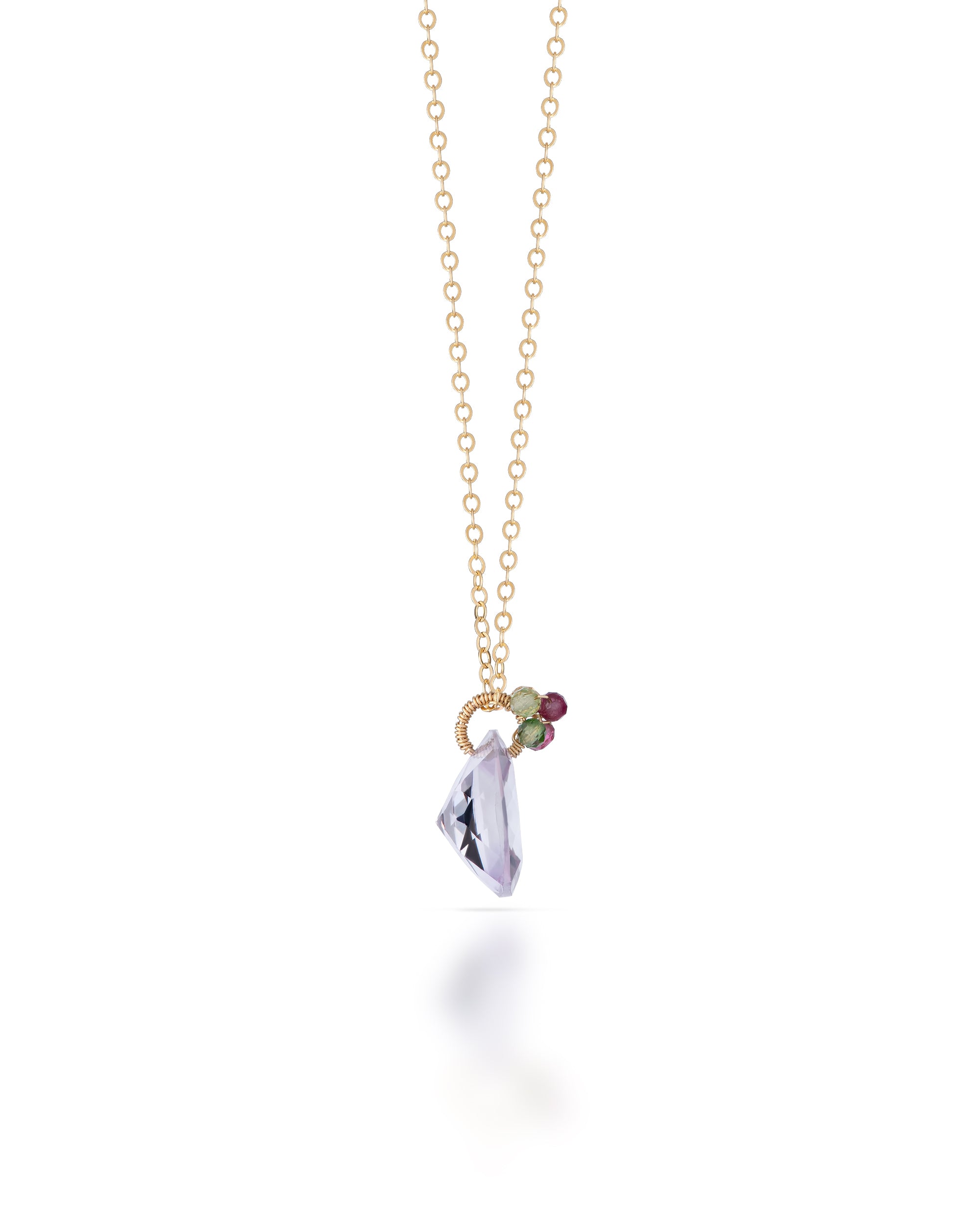 Jardin no. 21 | Pink Amethyst & Tourmaline Pendant