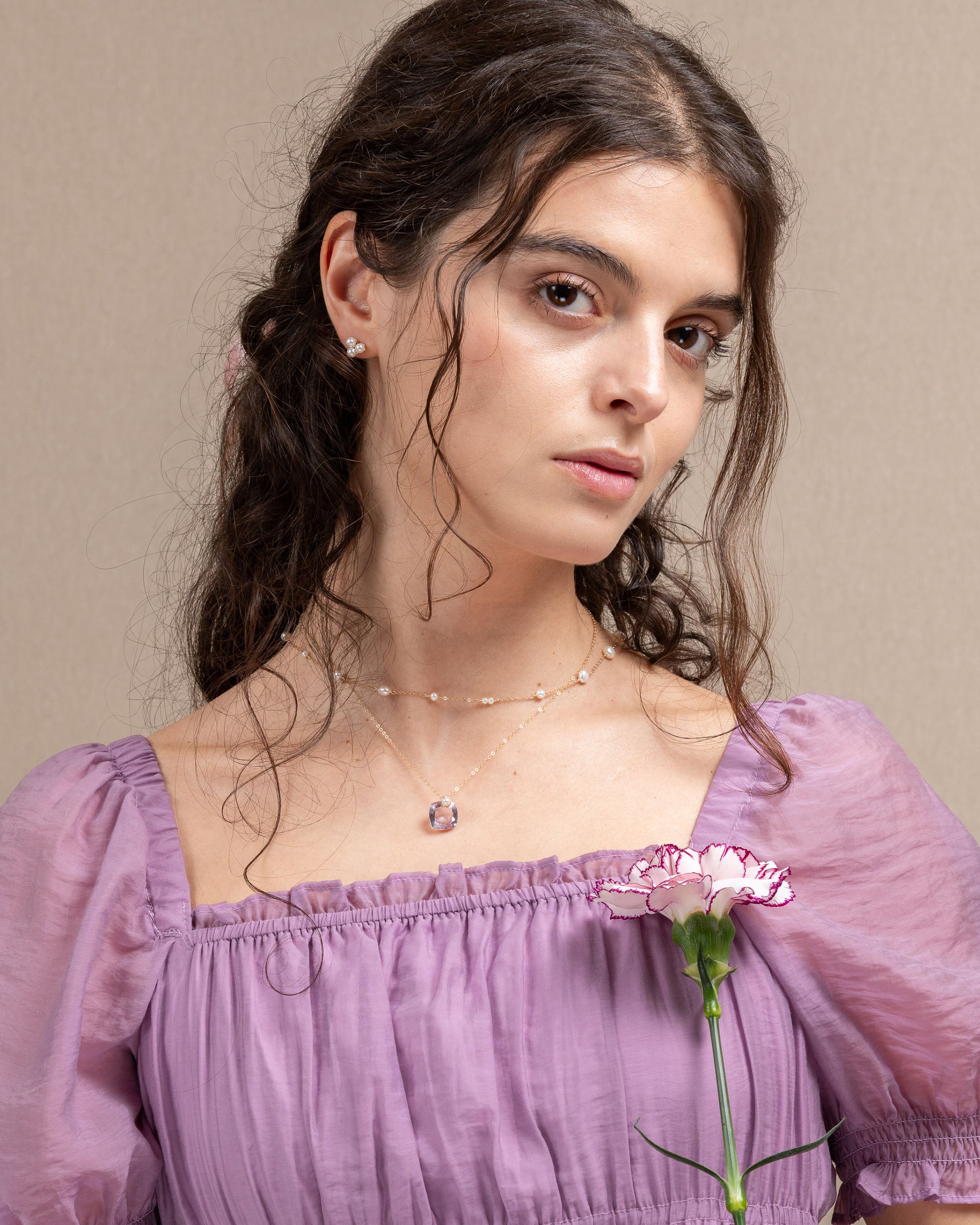 Héritage no. 10 | Pink Amethyst & Pearl Pendant