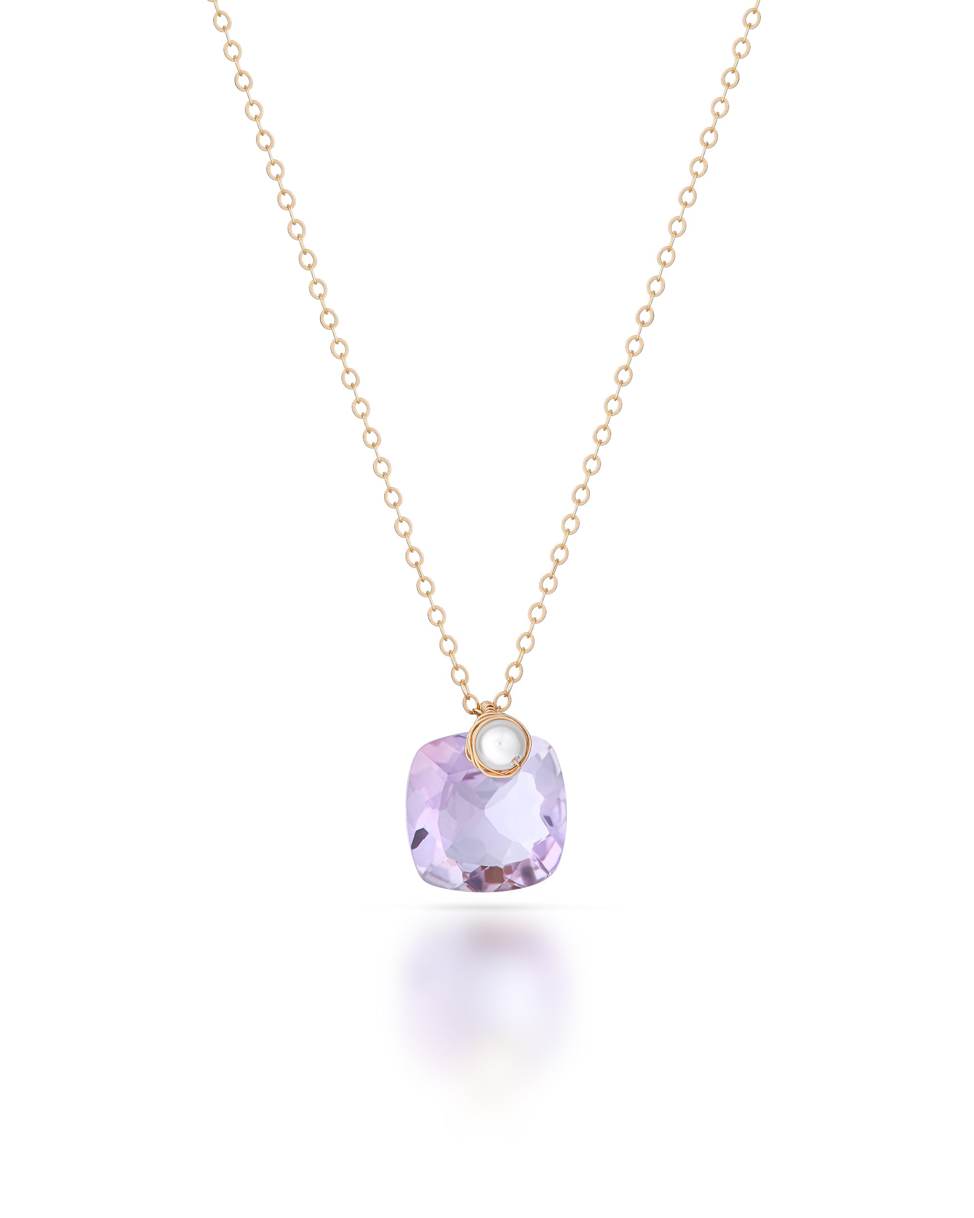 Héritage no. 10 | Pink Amethyst & Pearl Pendant