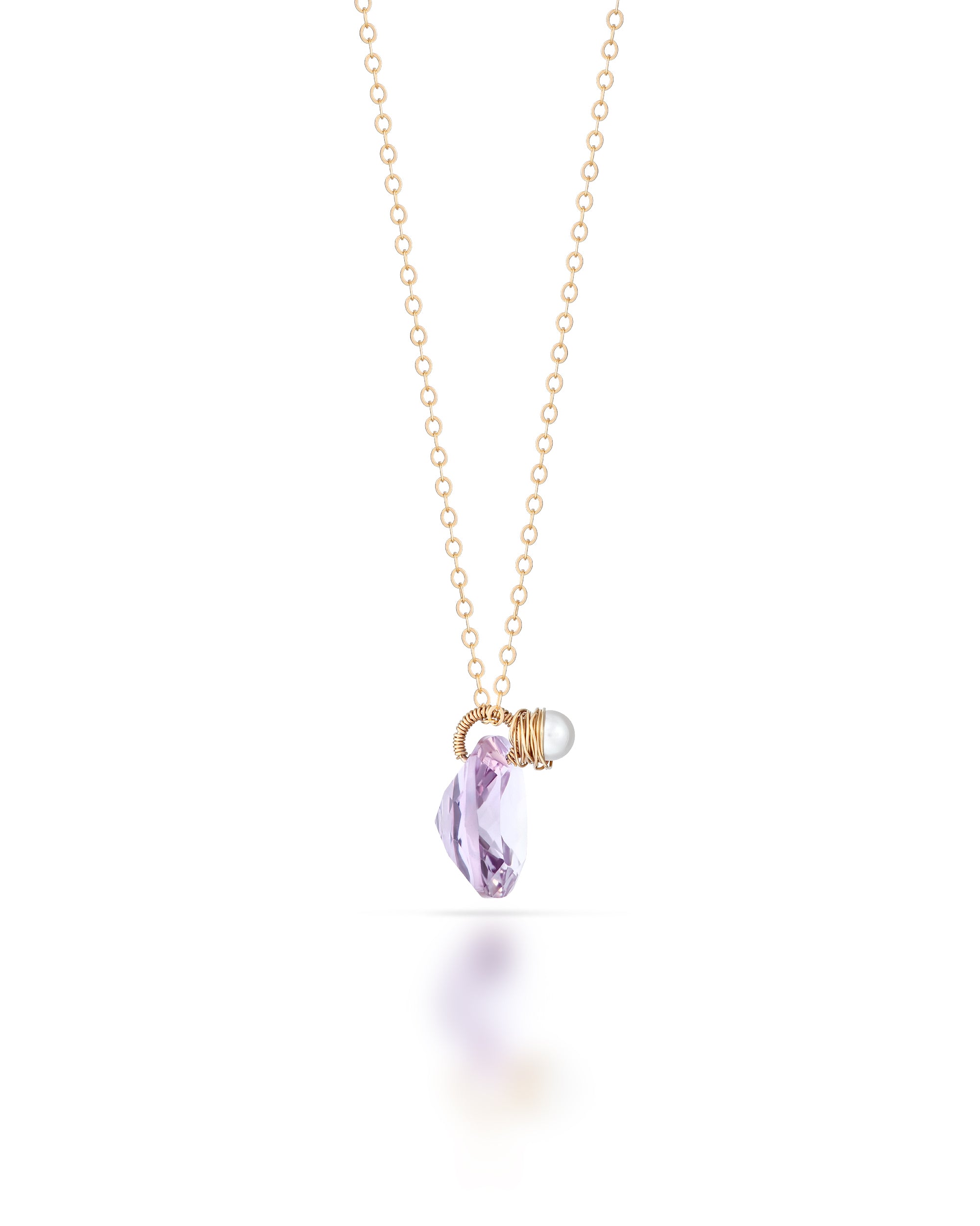 Héritage no. 10 | Pink Amethyst & Pearl Pendant
