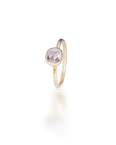 Pétale no. 14 | One-of-a-kind Rosecut Tourmaline Stackable Ring (translucid pink small)