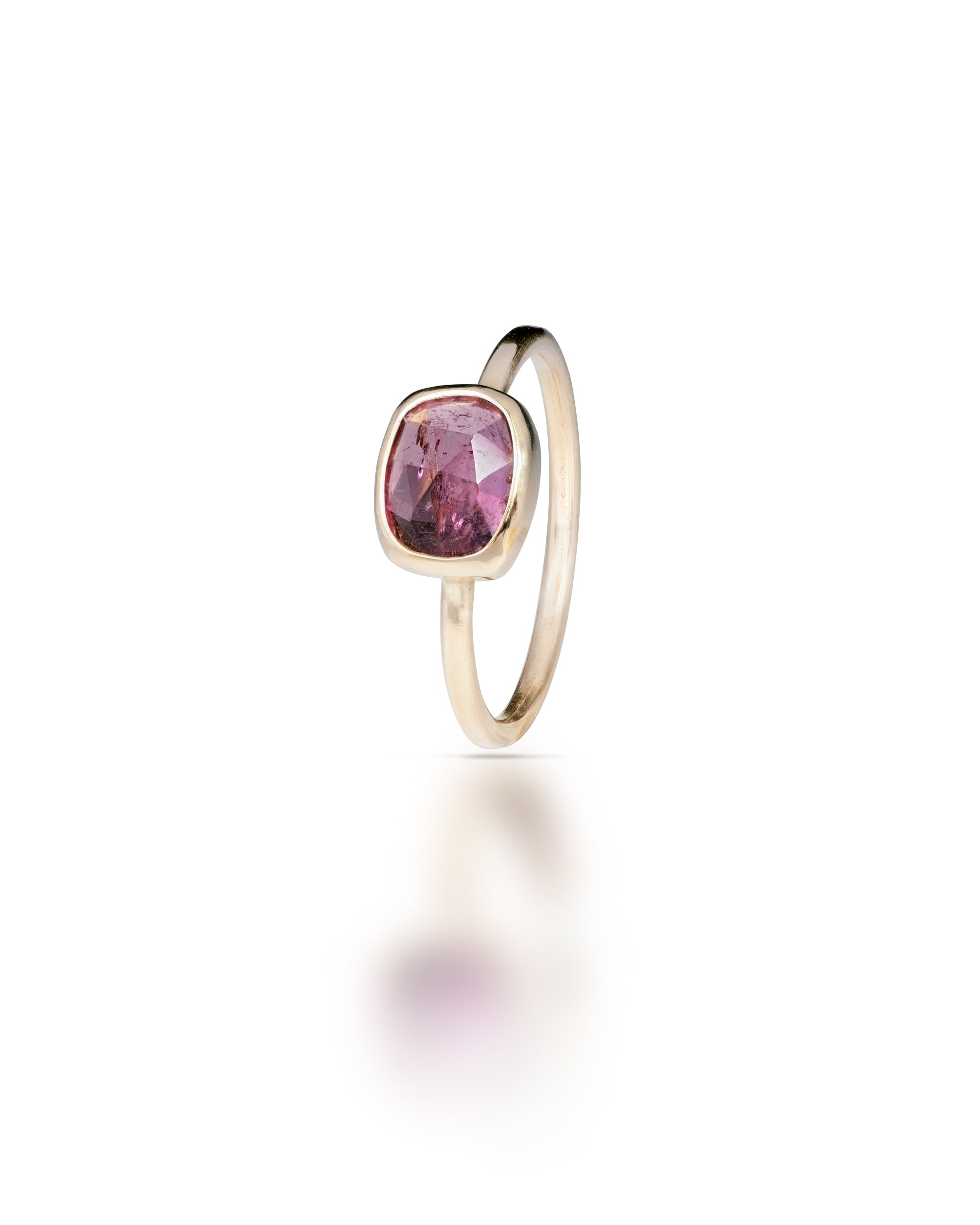 Pétale no. 12 | One-of-a-kind Rosecut Tourmaline Stackable Ring (pink large)