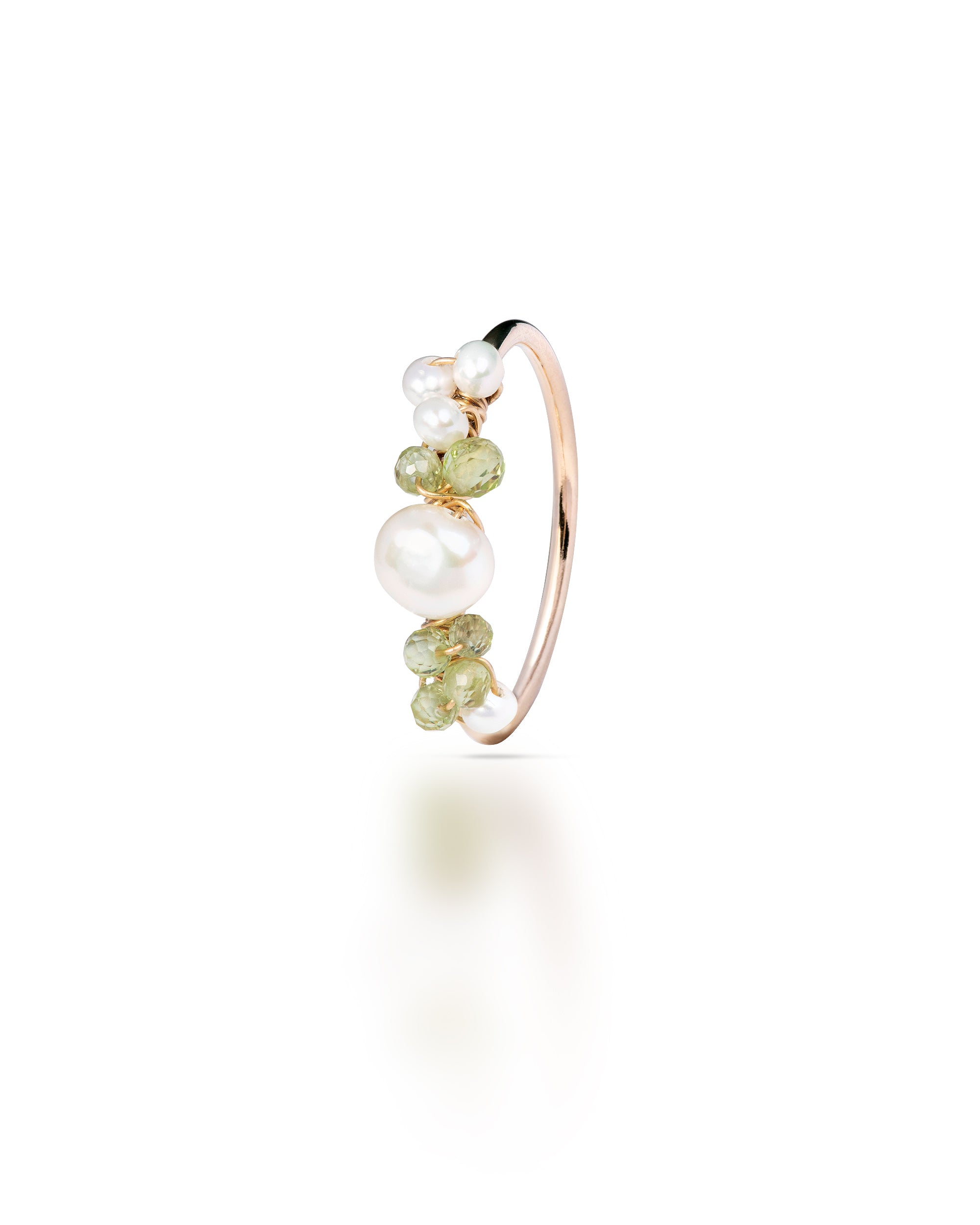 Lueur no. 8 | Peridot & Baroque Pearl Ring
